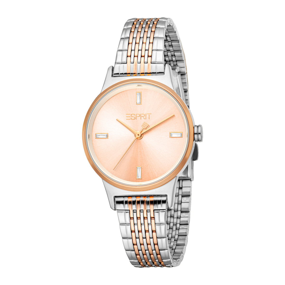 Esprit Women's 30.5mm Fashion Two Tone Silver & Rose Gold Color Dial Watch