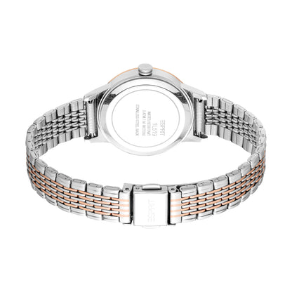 Esprit Women's 30.5mm Fashion Two Tone Silver & Rose Gold Color Dial Watch