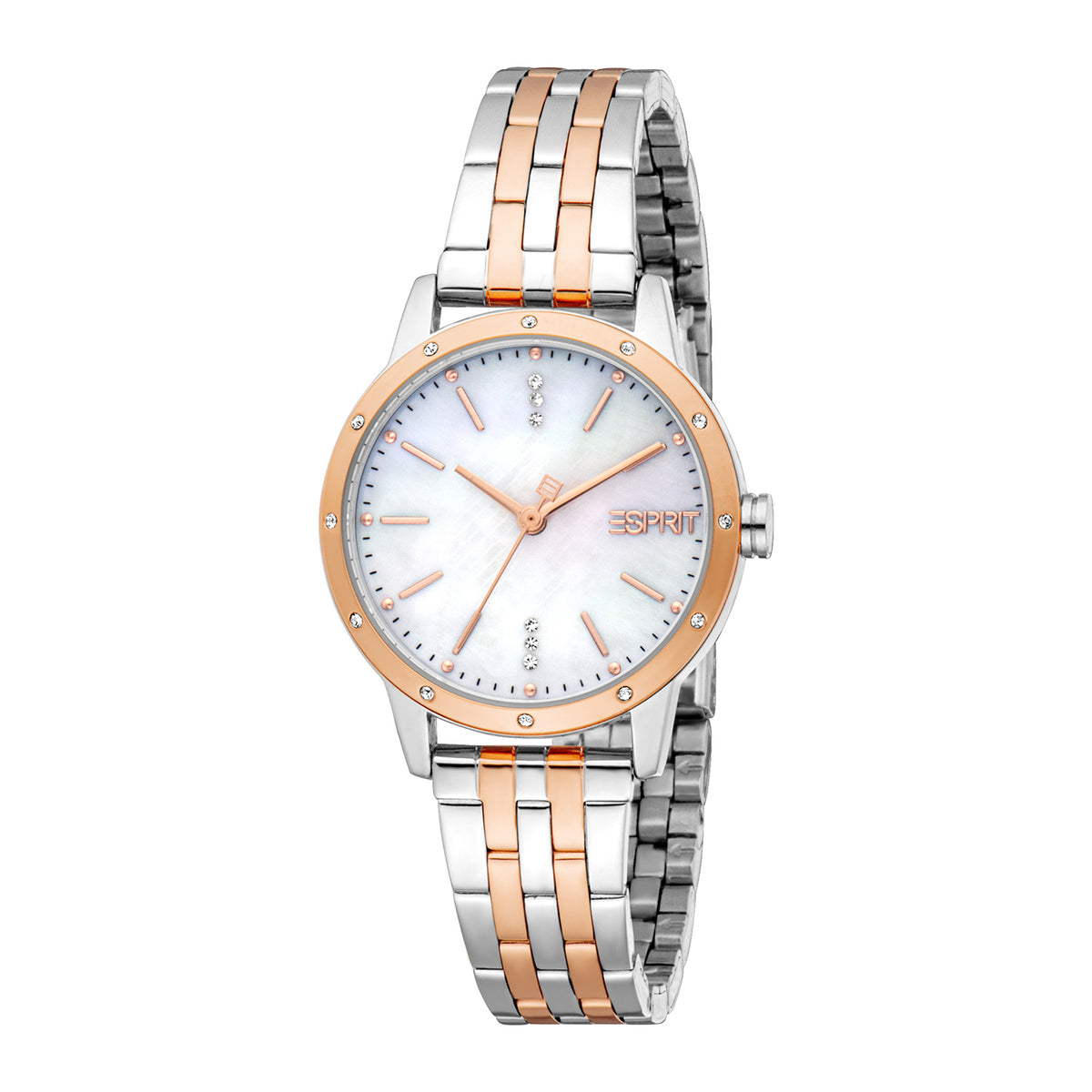 Esprit Women's 30mm Fashion Two Tone Silver & Rose Gold Color Dial Watch
