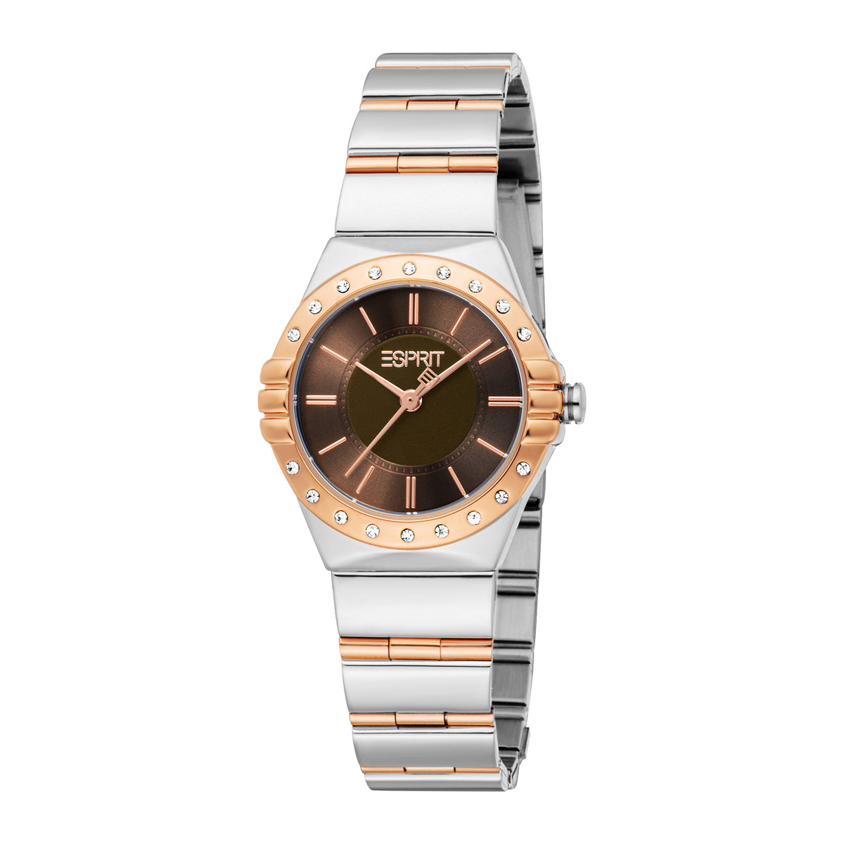 Esprit Women's 28mm Fashion Two Tone Silver & Rose Gold Color Dial Watch
