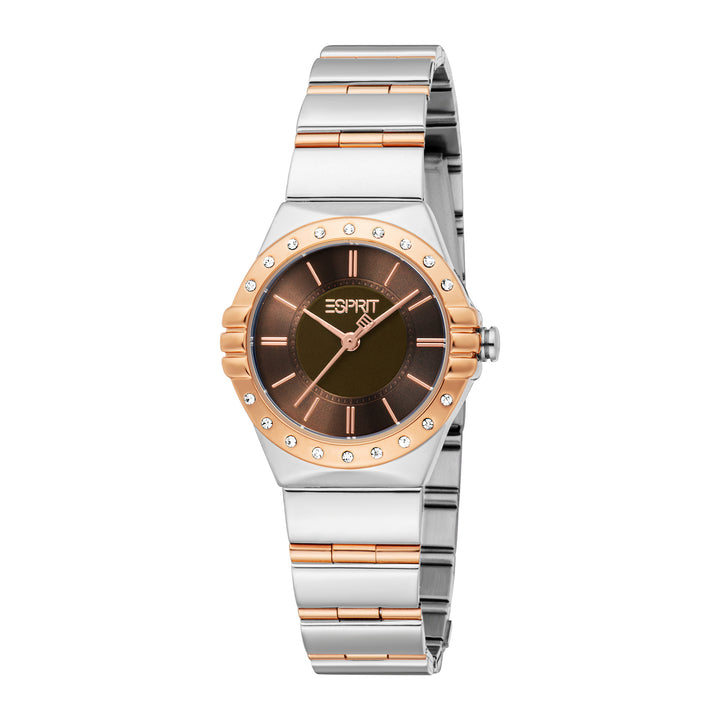 Esprit Women's 28mm Fashion Two Tone Silver & Rose Gold Color Dial Watch