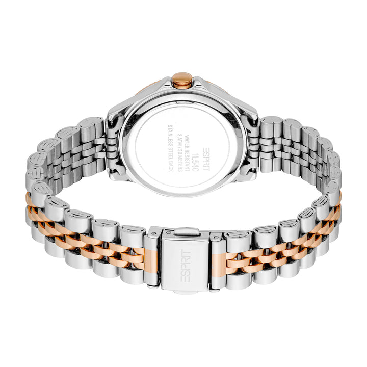 Esprit Women's 30mm Fashion Two Tone Silver & Rose Gold Color Dial Watch