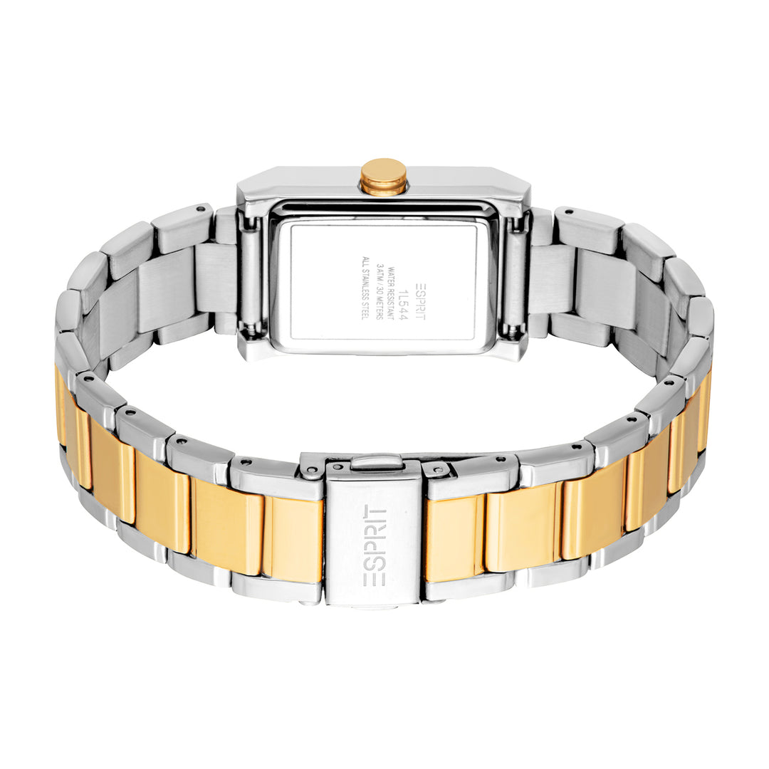 Esprit Women's 22 x 32.5mm Fashion Two Tone Silver & Gold Color Dial Watch