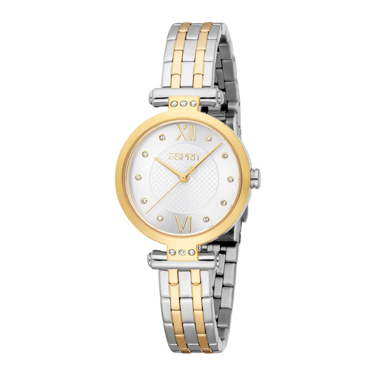 Esprit Women's 30mm Fashion Two Tone Silver & Gold Color Dial Watch