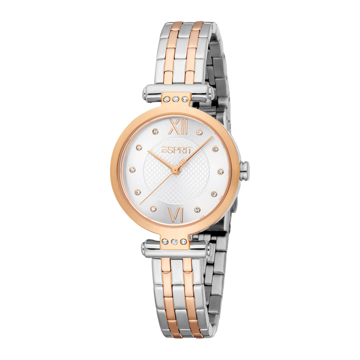 Esprit Women's 30mm Fashion Two Tone Silver & Rose Gold Color Dial Watch