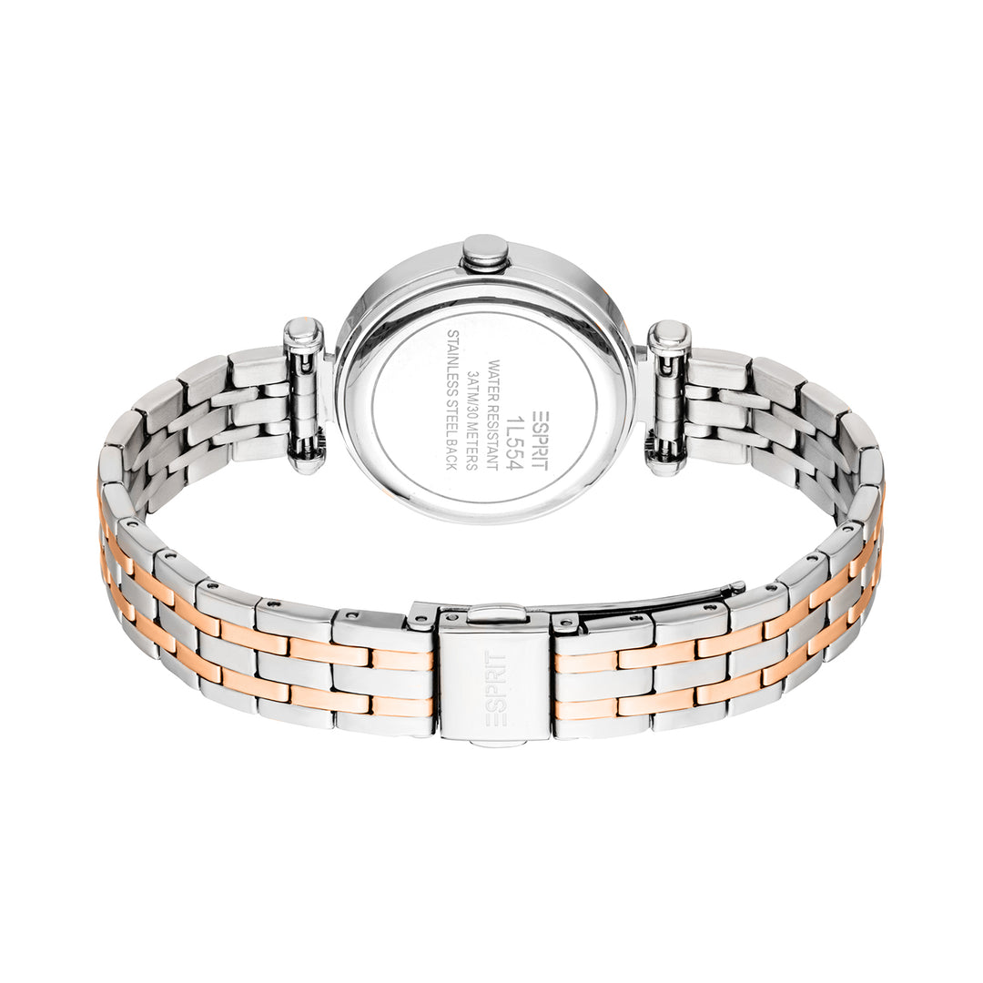 Esprit Women's 30mm Fashion Two Tone Silver & Rose Gold Color Dial Watch
