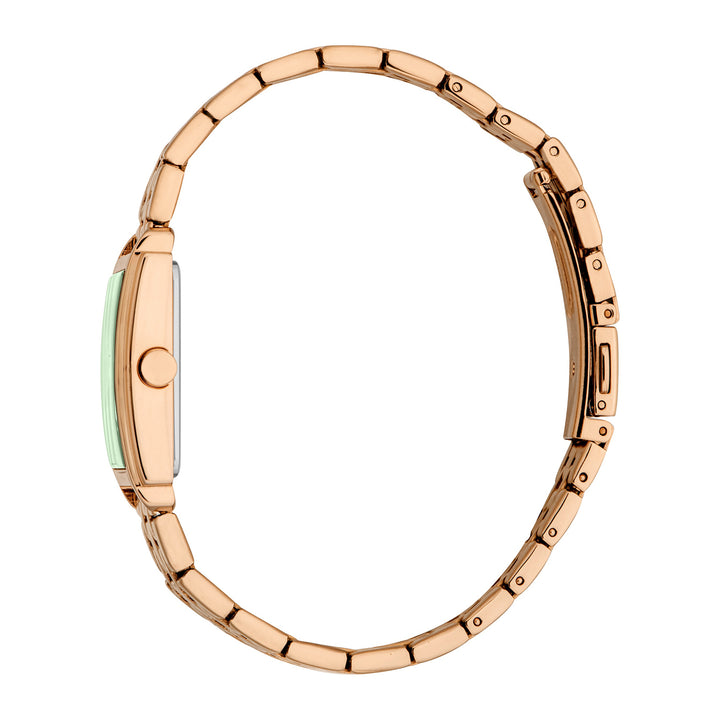 ESPRIT Women Watch, Rose Gold Color Case, Dark Green Dial, Rose Gold Color Metal Bracelet, 2 Hands, 3 ATM