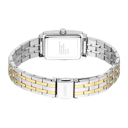 ESPRIT Women Watch, Two Tone Silver & Gold Color Case, White MOP Dial, Two Tone Silver & Gold Color Metal Bracelet, 2 Hands, 3 ATM