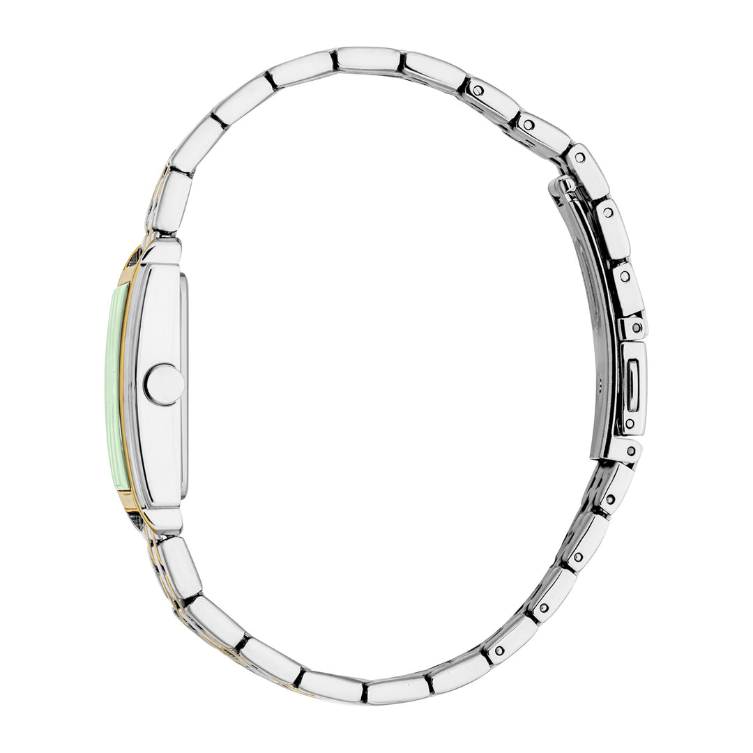 ESPRIT Women Watch, Two Tone Silver & Gold Color Case, Dark Green Dial, Two Tone Silver & Gold Color Metal Bracelet, 2 Hands, 3 ATM