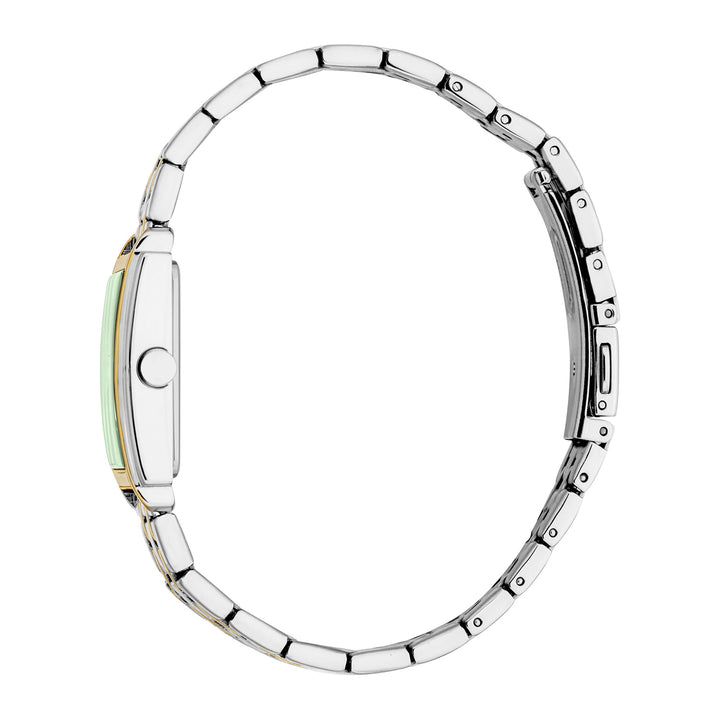 ESPRIT Women Watch, Two Tone Silver & Gold Color Case, Dark Green Dial, Two Tone Silver & Gold Color Metal Bracelet, 2 Hands, 3 ATM