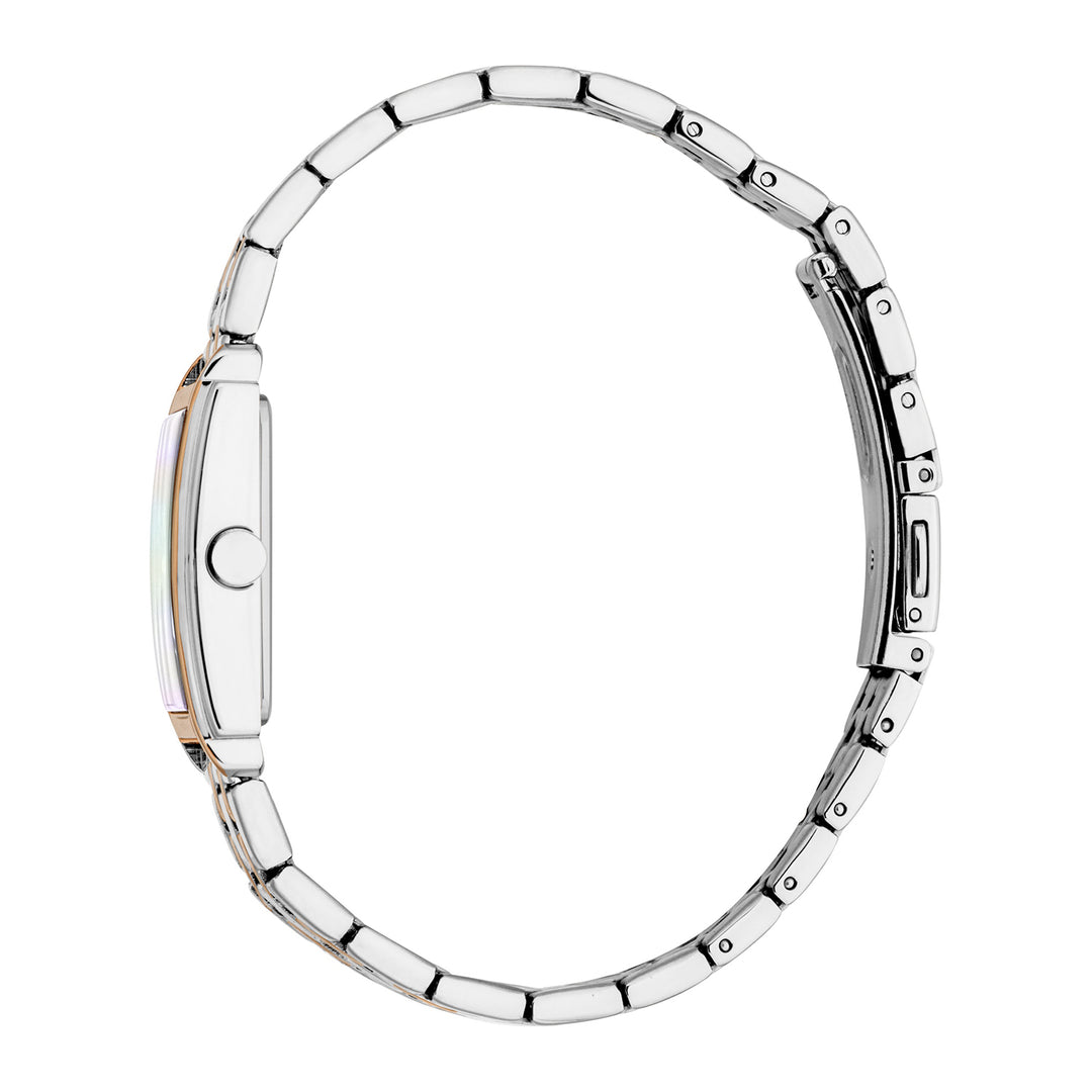 ESPRIT Women Watch, Two Tone Silver & Rose Gold Color Case, White MOP Dial, Two Tone Silver & Rose Gold Color Metal Bracelet, 2 Hands, 3 ATM