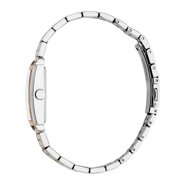 ESPRIT Women Watch, Two Tone Silver & Rose Gold Color Case, White MOP Dial, Two Tone Silver & Rose Gold Color Metal Bracelet, 2 Hands, 3 ATM