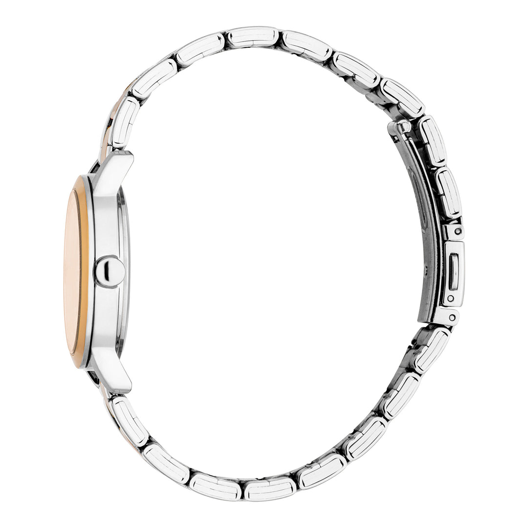 ESPRIT Women Watch, Two Tone Silver & Rose Gold Color Case, Rose Gold Dial, Two Tone Silver & Rose Gold Color Metal Bracelet, 3 Hands, 3 ATM