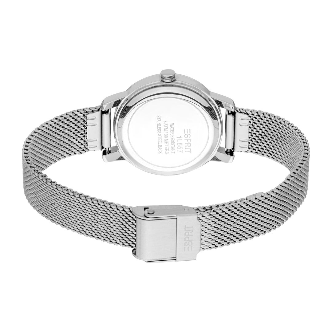 ESPRIT Women Watch, Silver Color Case, Silver Dial, Stainless Steel Mesh Bracelet, 3 Hands, 3 ATM