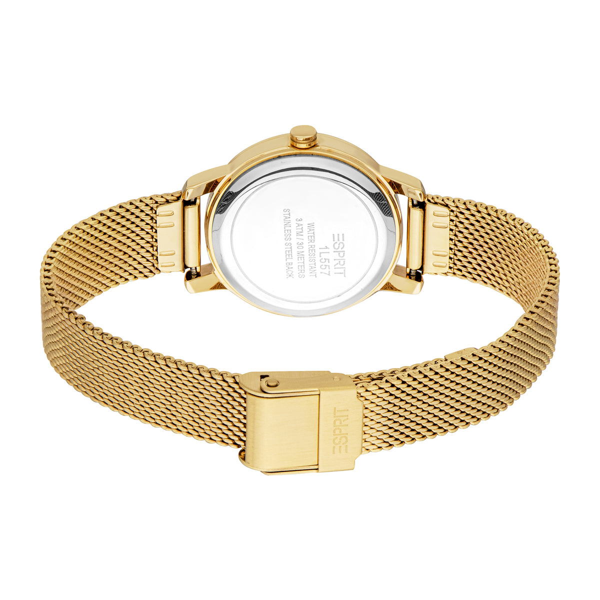 ESPRIT Women Watch, Gold Color Case, White MOP Dial, Gold Color Mesh Bracelet, 3 Hands, 3 ATM - ES.1L557M2025