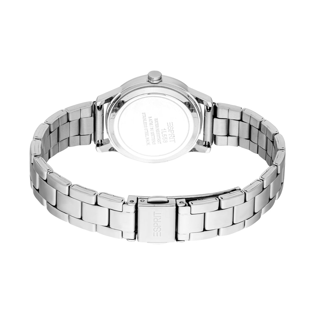 ESPRIT Women Watch, Silver Color Case, Silver Dial, Stainless Steel Metal Bracelet, 3 Hands, 3 ATM