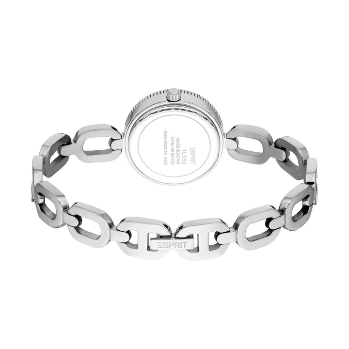 ESPRIT Women Watch, Silver Color Case, Silver Dial, Stainless Steel Metal Bracelet, 3 Hands, 3 ATM