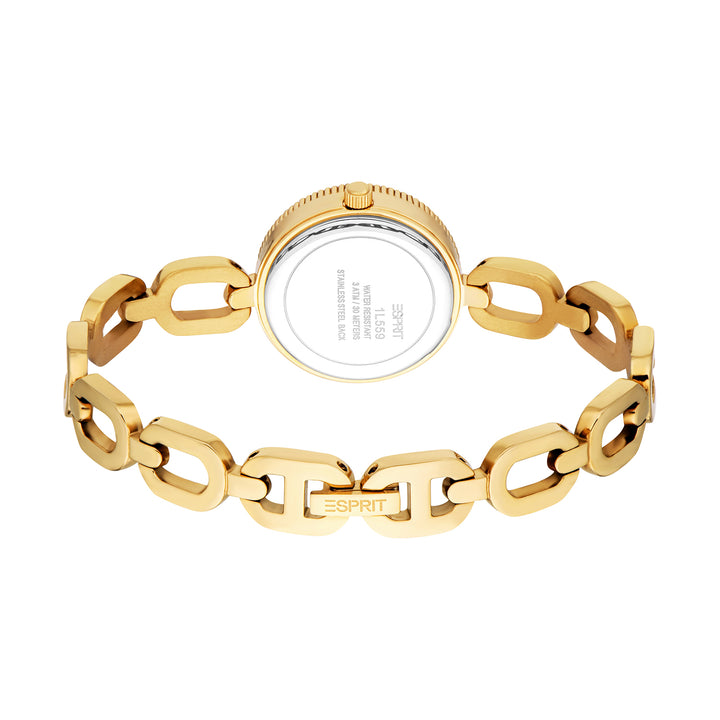 ESPRIT Women Watch, Gold Color Case, Champagne Dial, Gold Color Metal Bracelet, 3 Hands, 3 ATM