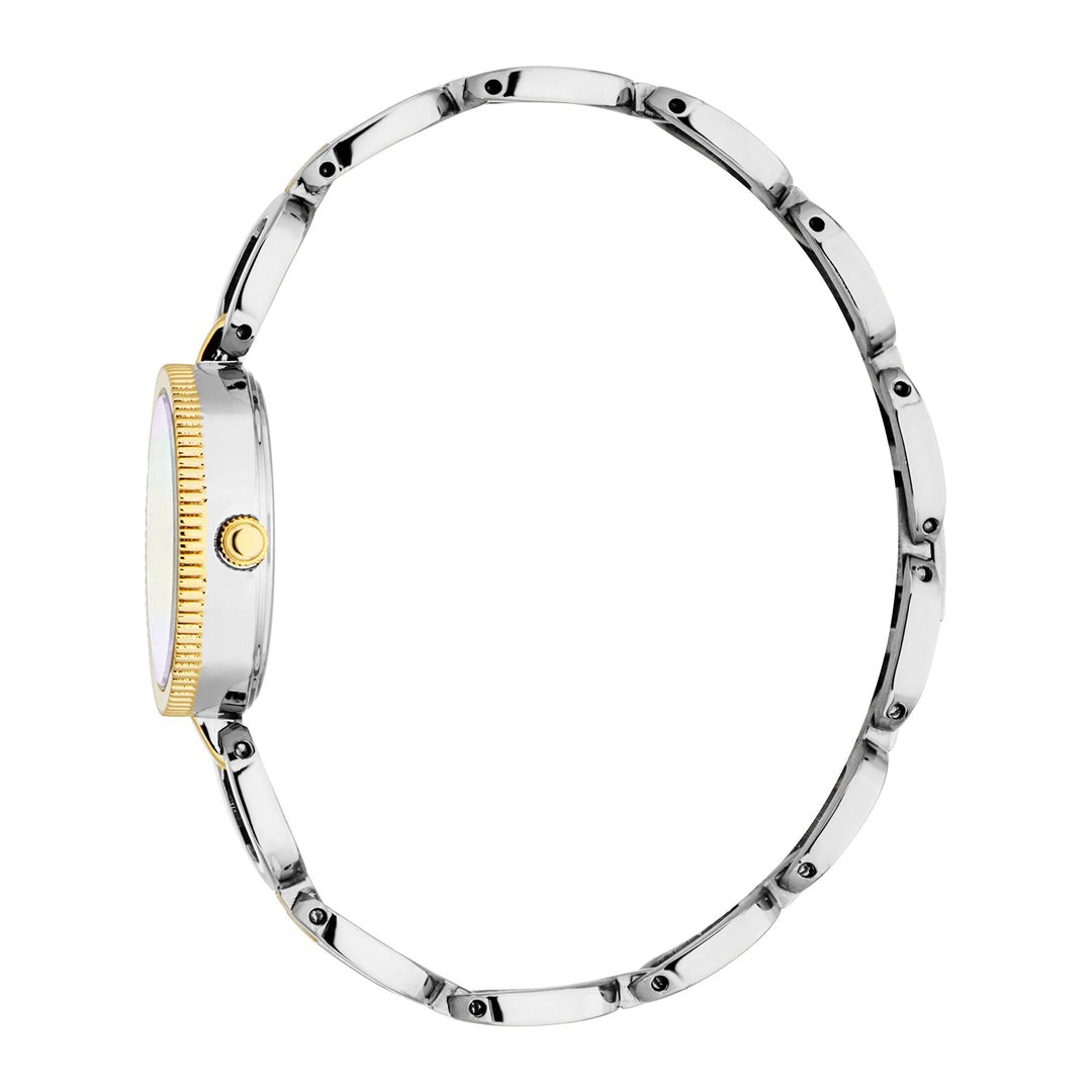 ESPRIT Women Watch, Two Tone Silver & Gold Color Case, White MOP Dial, Two Tone Silver & Gold Color Metal Bracelet, 3 Hands, 3 ATM