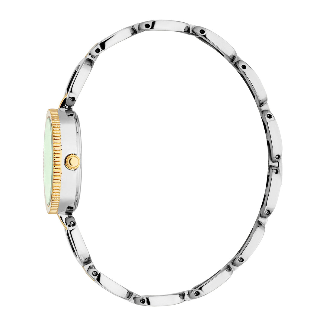 ESPRIT Women Watch, Two Tone Silver & Gold Color Case, Dark Green Dial, Two Tone Silver & Gold Color Metal Bracelet, 3 Hands, 3 ATM