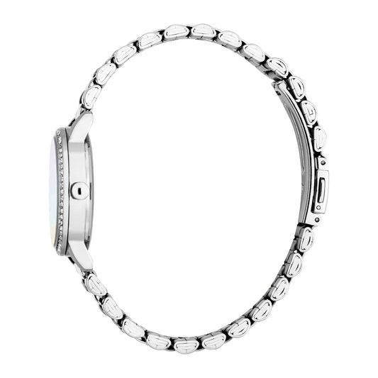 ESPRIT Women Watch, Silver Color Case, White MOP Dial, Stainless Steel Metal Bracelet, 3 Hands, 3ATM