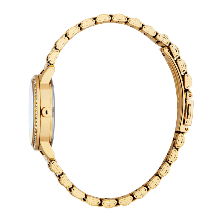 ESPRIT Women Watch, Gold Color Case, White MOP Dial, Gold Color Metal Bracelet, 3 Hands, 3ATM