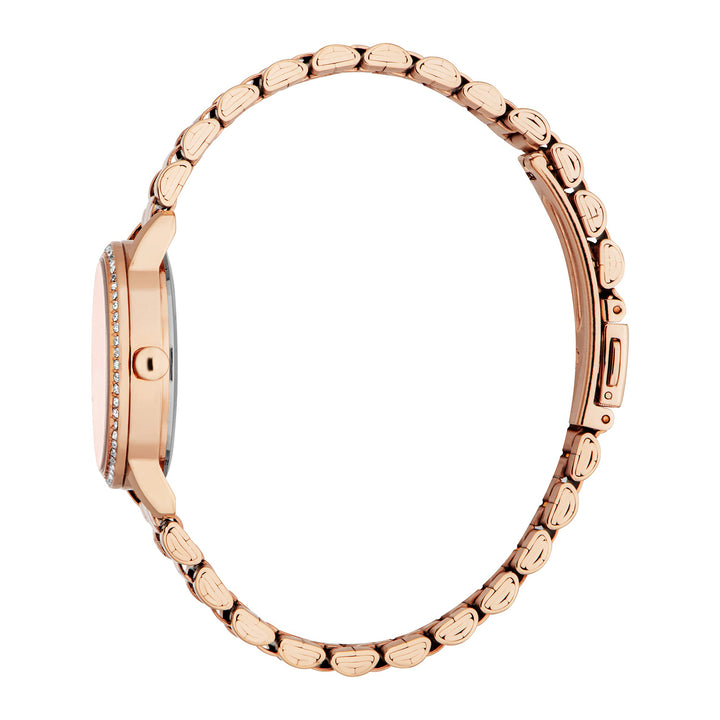 ESPRIT Women Watch, Rose Gold Color Case, Rose Gold Dial, Rose Gold Color Metal Bracelet, 3 Hands, 3ATM
