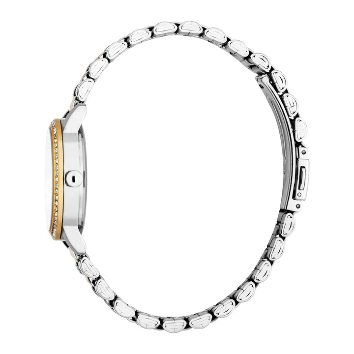 ESPRIT Women Watch, Two Tone Silver & Gold Color Case, Silver Dial, Two Tone Silver & Gold Color Metal Bracelet, 3 Hands, 3ATM