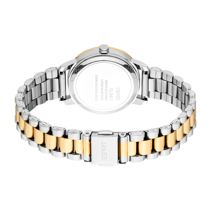 ESPRIT Women Watch, Two Tone Silver & Gold Color Case, Silver Dial, Two Tone Silver & Gold Color Metal Bracelet, 3 Hands, 3ATM