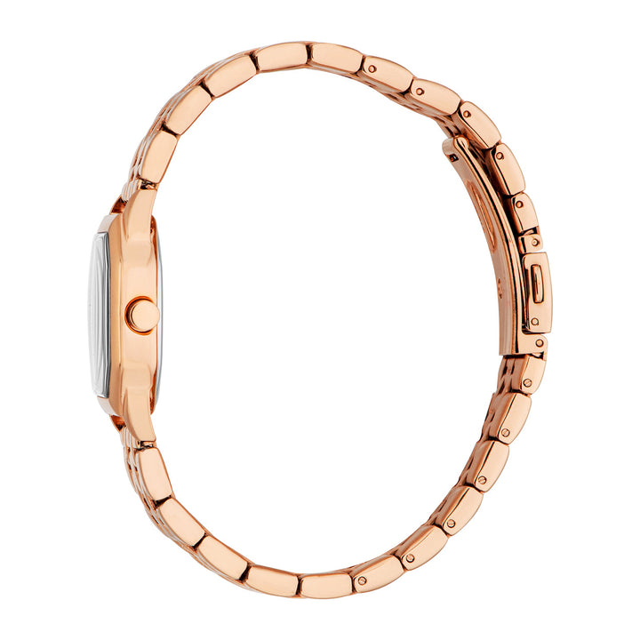 ESPRIT Women Watch, Rose Gold Color Case, Silver Dial, Rose Gold Color Metal Bracelet, 3 Hands, 3 ATM