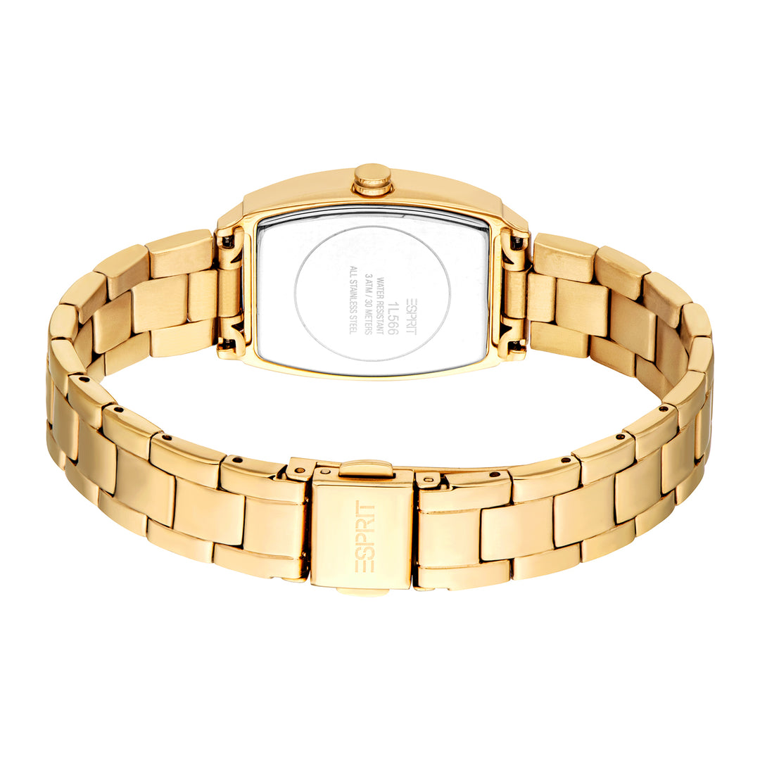 ESPRIT Women Watch, Gold Color Case, Champagne Dial, Gold Color Metal Bracelet, 3 Hands, 1 ATM