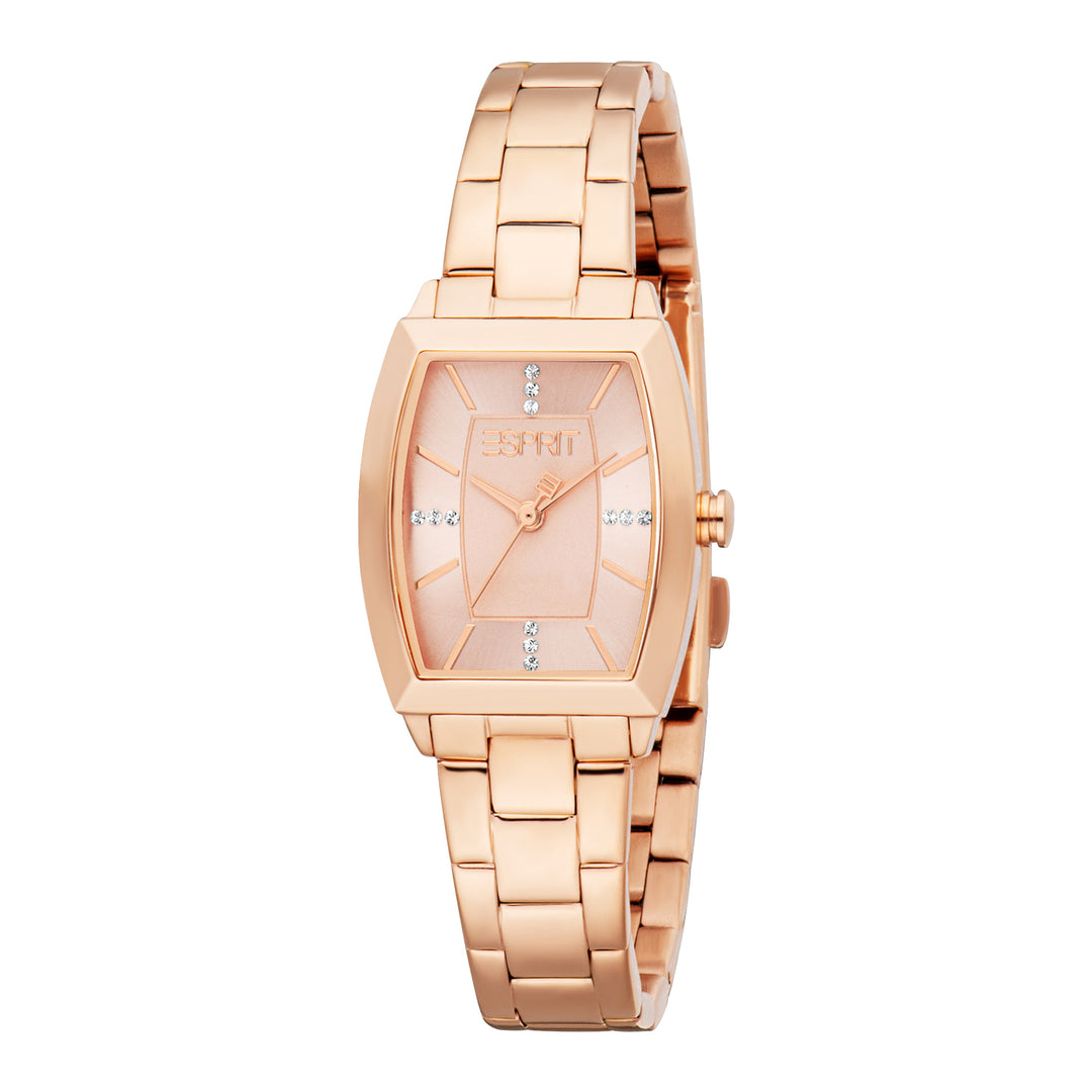 ESPRIT Women Watch, Rose Gold Color Case, Rose Gold Dial, Rose Gold Color Metal Bracelet, 3 Hands, 1 ATM