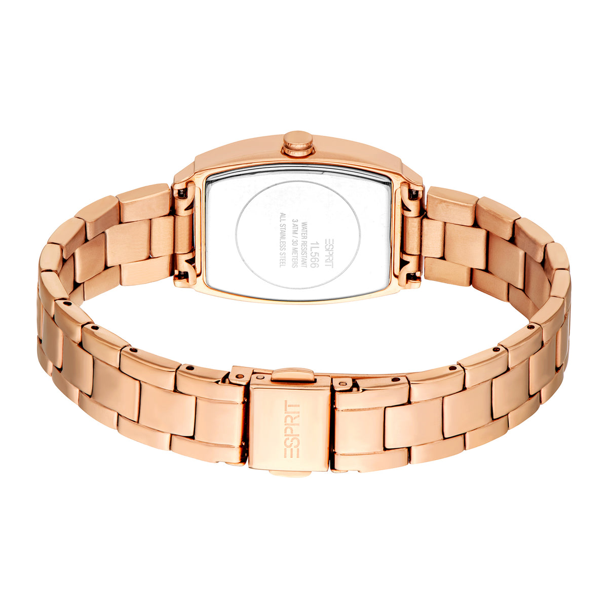 ESPRIT Women Watch, Rose Gold Color Case, Rose Gold Dial, Rose Gold Color Metal Bracelet, 3 Hands, 1 ATM