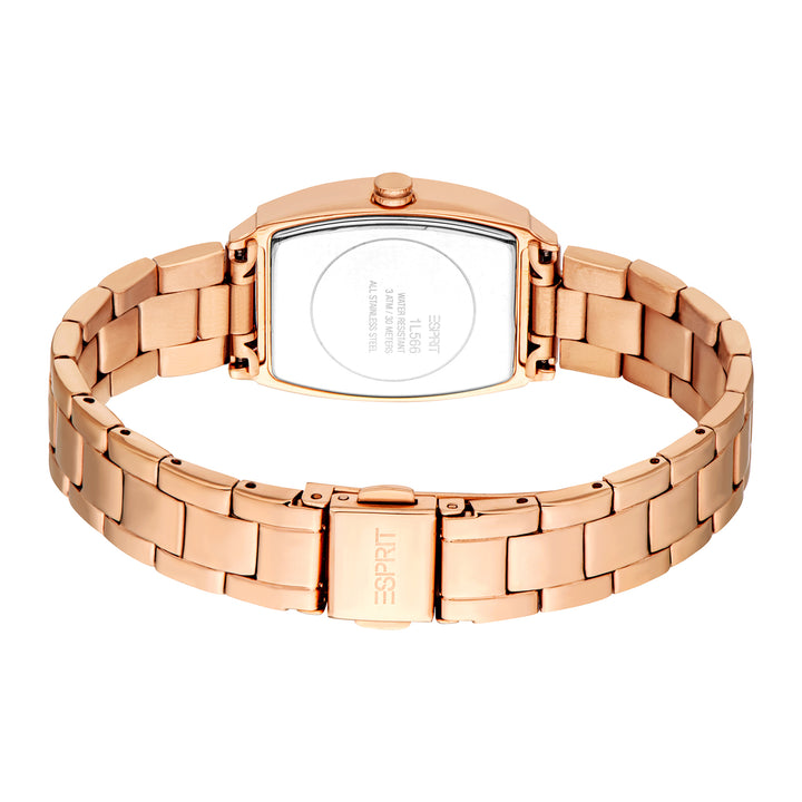 ESPRIT Women Watch, Rose Gold Color Case, Rose Gold Dial, Rose Gold Color Metal Bracelet, 3 Hands, 1 ATM