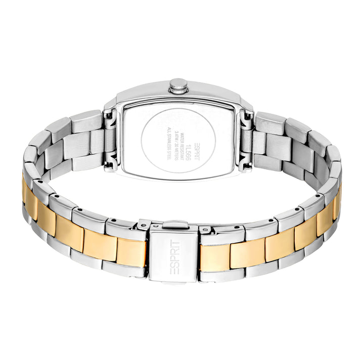 ESPRIT Women Watch, Two Tone Silver & Gold Color Case, White MOP Dial, Two Tone Silver & Gold Color Metal Bracelet, 3 Hands, 1 ATM