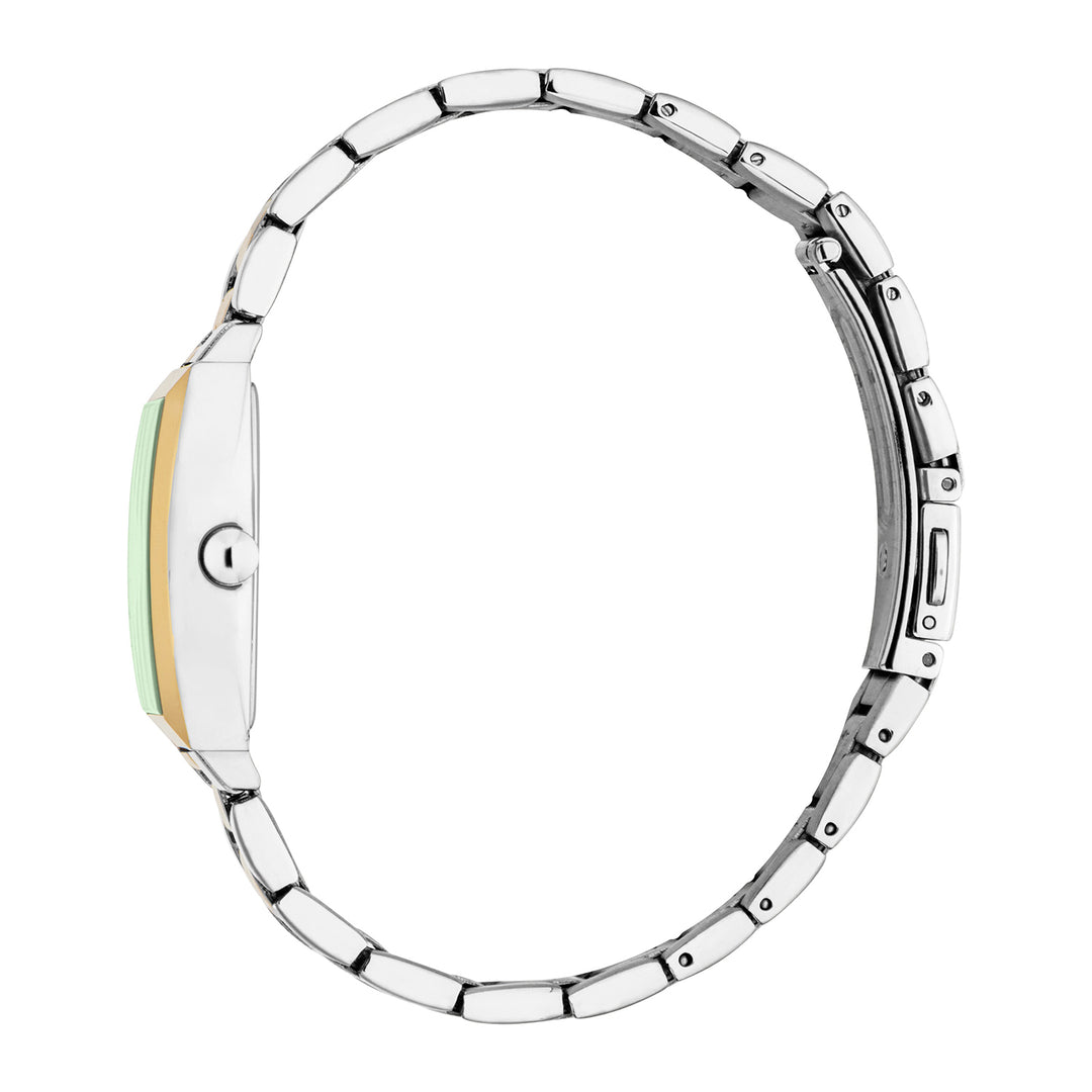 ESPRIT Women Watch, Two Tone Silver & Gold Color Case, Dark Green Dial, Two Tone Silver & Gold Color Metal Bracelet, 3 Hands, 1 ATM