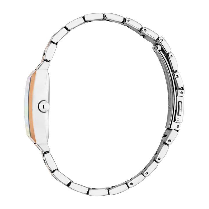 ESPRIT Women Watch, Two Tone Silver & Rose Gold Color Case, White MOP Dial, Two Tone Silver & Rose Gold Color Metal Bracelet, 3 Hands, 1 ATM