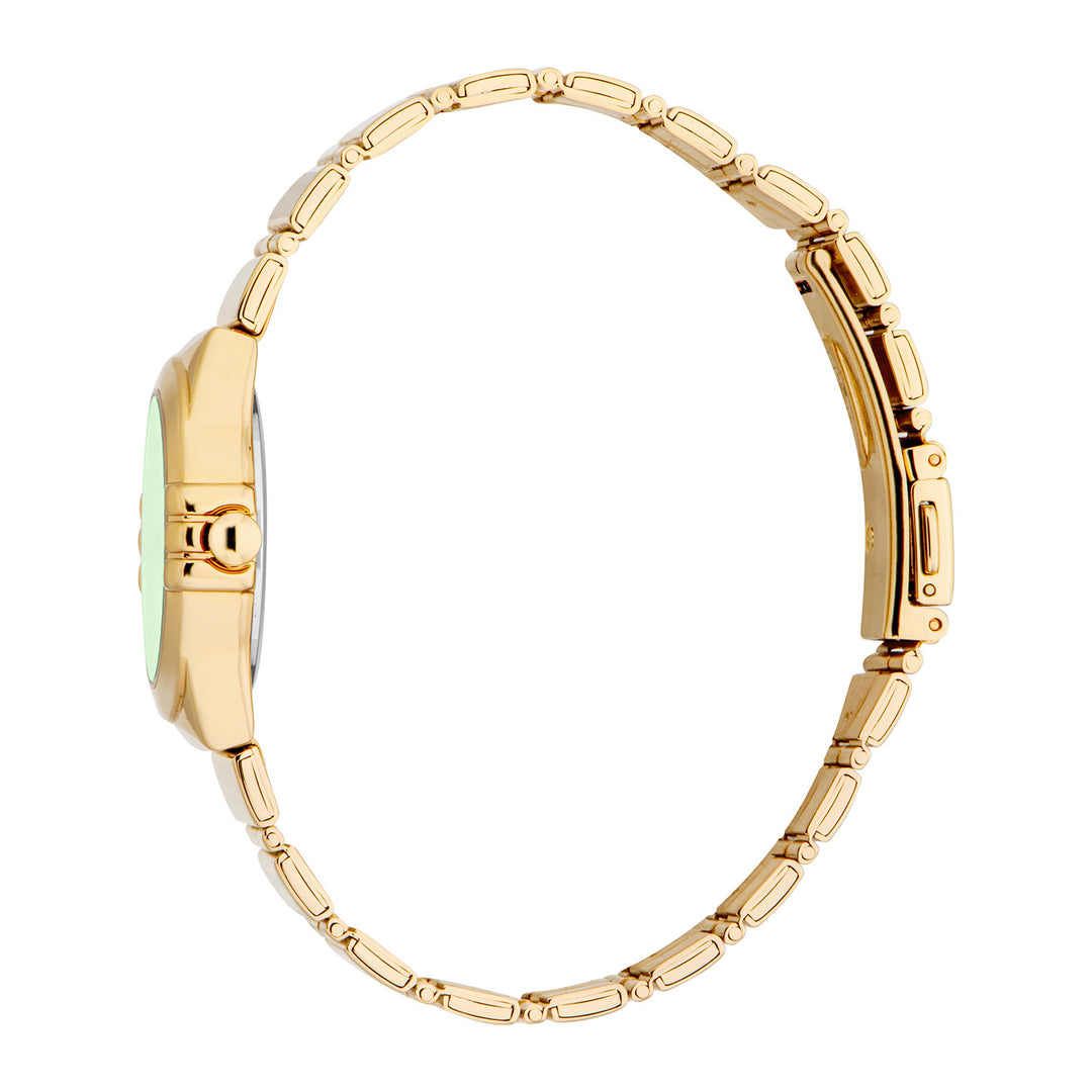 ESPRIT Women Watch, Gold Color Case, Dark Green Dial, Gold Color Metal Bracelet, 3 Hands, 3 ATM