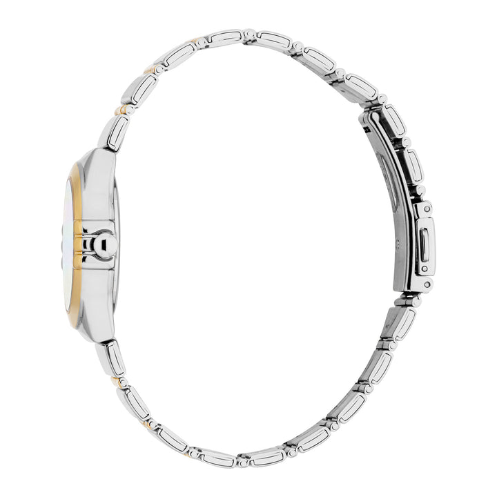 ESPRIT Women Watch, Two Tone Silver & Gold Color Case, White MOP Dial, Two Tone Silver & Gold Color Metal Bracelet, 3 Hands, 3 ATM