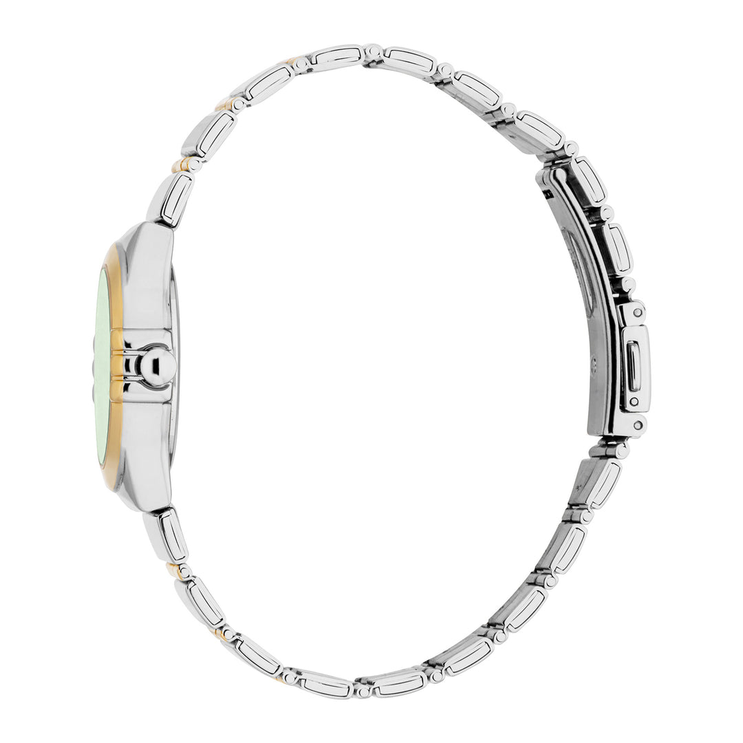 ESPRIT Women Watch, Two Tone Silver & Gold Color Case, Dark Green Dial, Two Tone Silver & Gold Color Metal Bracelet, 3 Hands, 3 ATM