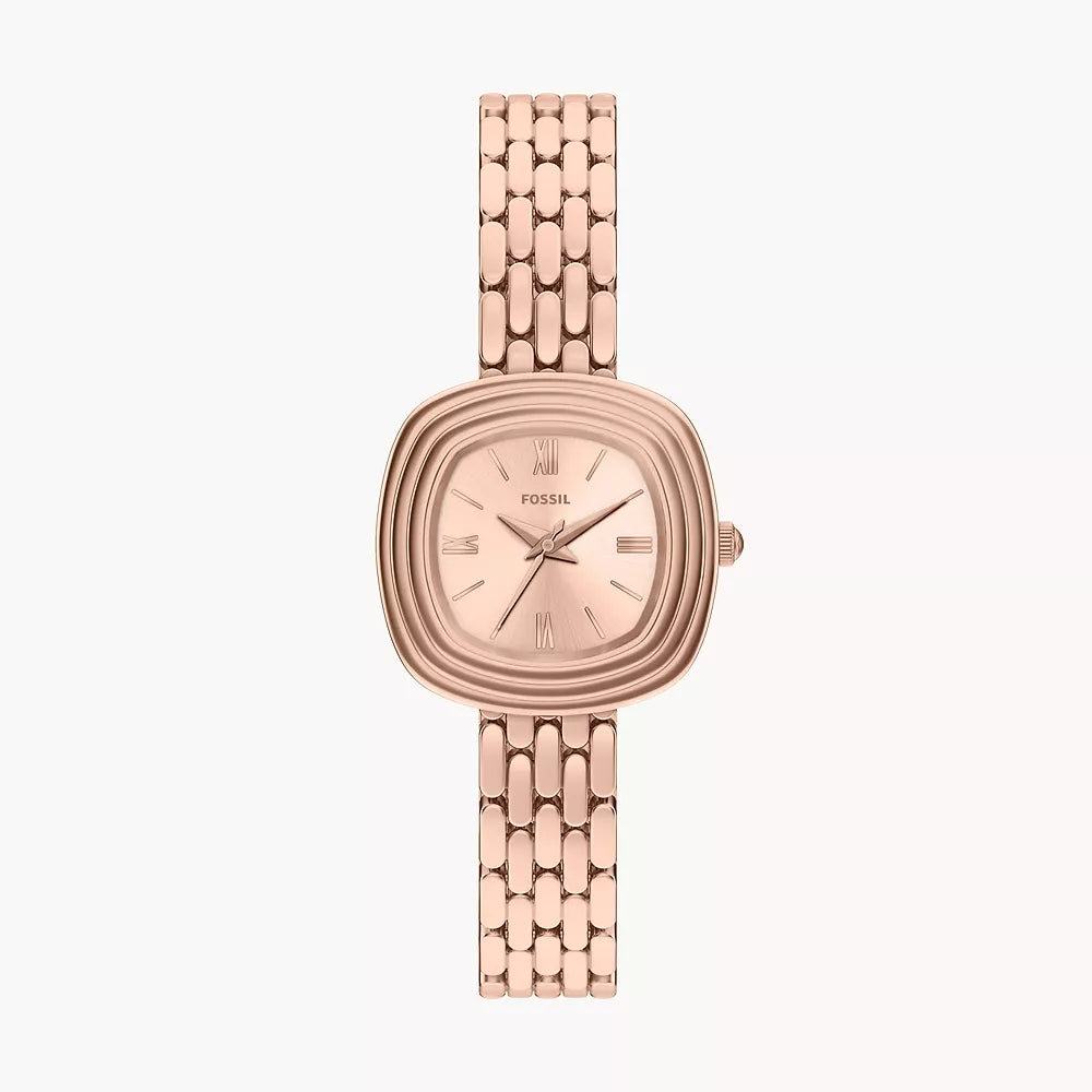 Fossil Women's Genevive Three-Hand Rose Gold-Tone Stainless Steel Watch