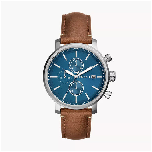 Fossil Rhett Multifunction Brown LiteHide™ Leather Watch
