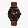 Fossil Fenmore Three-Hand Brown Leather Watch