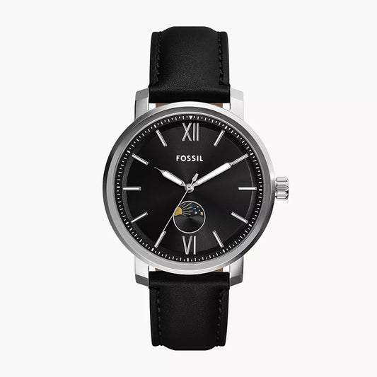 Fossil Rhett Multifunction Black Leather Watch