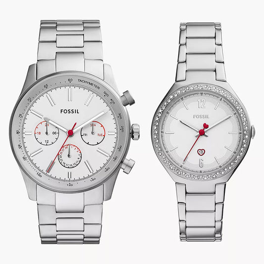 Fossil Sullivan Multifunction Stainless Steel Couple Watch Set