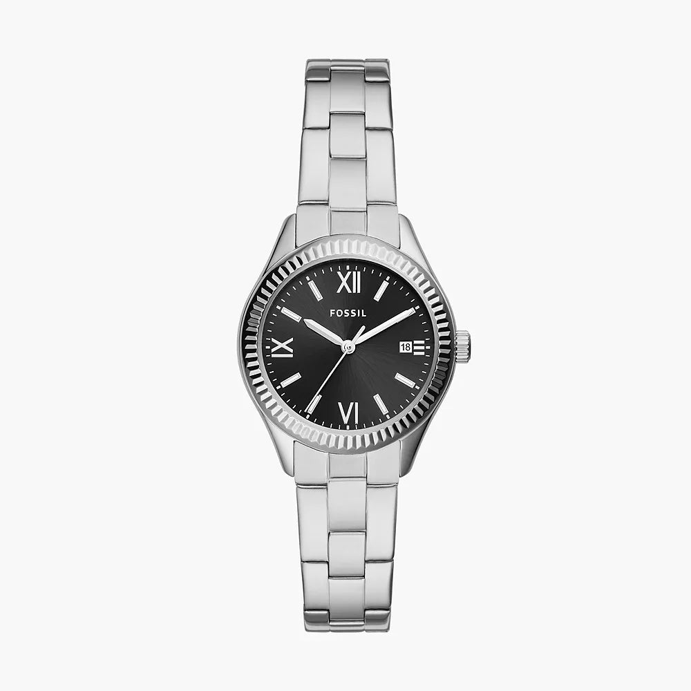 Fossil Rye Three-Hand Date Stainless Steel Watch - BQ3637