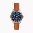 Fossil Rye Silver Leather Women's Watch