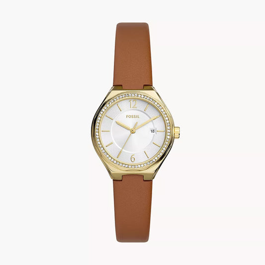 Fossil Eevie Gold Pro-Planet Leather Women's Watch