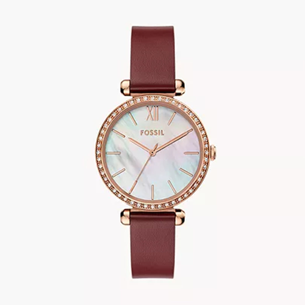 Fossil Tillie Three-Hand Maroon Leather Watch - BQ3968