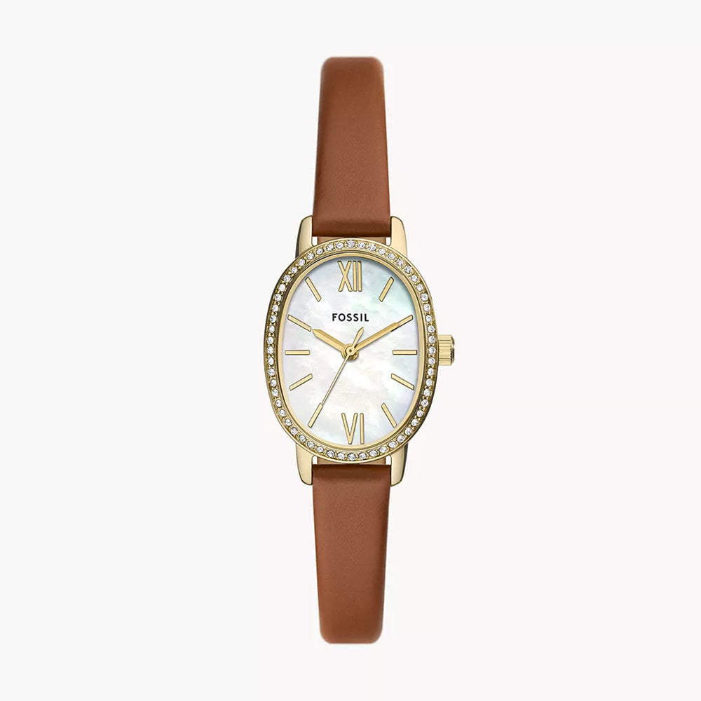 Fossil Penny Three-Hand Medium Brown Leather Watch - BQ3973